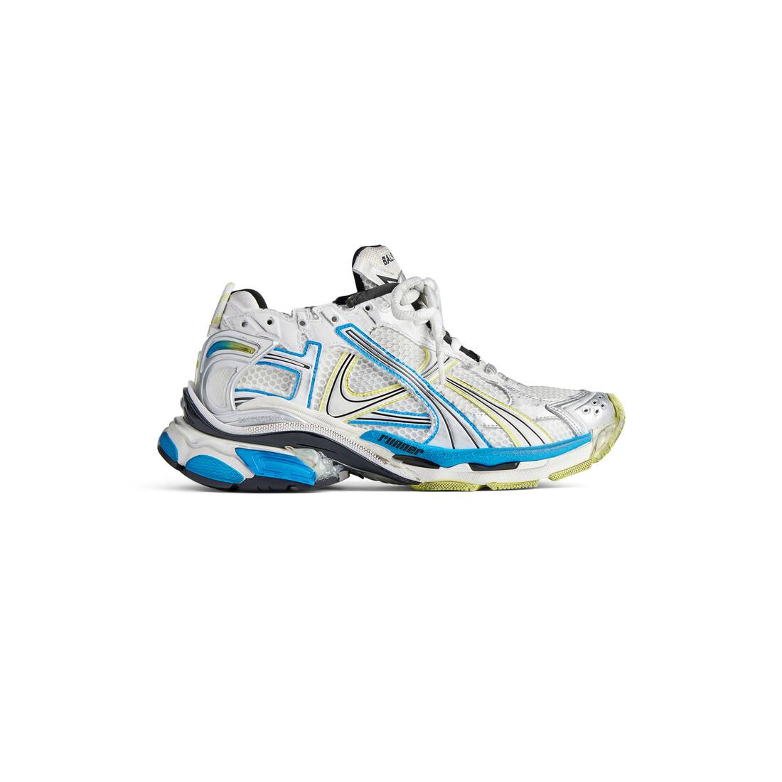 Men’s Runner Sneaker  in White/yellow/blue - Image 1